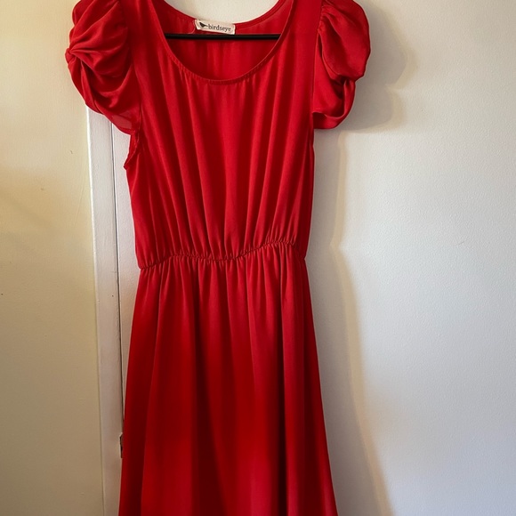Birdseye Red fit and flare shift dress - Picture 3 of 5